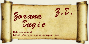 Zorana Dugić vizit kartica